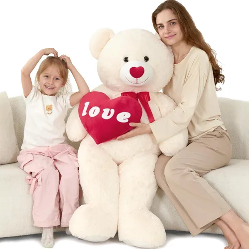Vista 13 de MorisMos Oso de Peluche Gigante, Oso de 39 Pulgadas, Animales de Peluche Grandes con Huellas Grandes, Osos de Peluche de Regalo para Niños