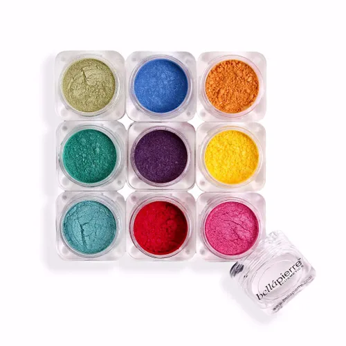 Vista 3 de bellapierre Shimmer Powder 9 Stack Sombra de ojos sin parabenos Maquillaje de ojos vegano y libre de crueldad – 9 unidades – Astrid