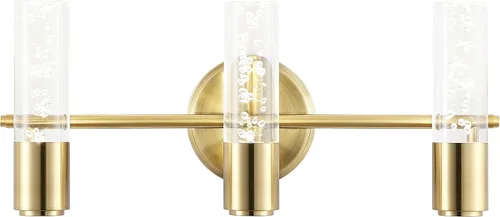 Vista 11 de JONATHAN Y Lámpara LED moderna integrada de latón de 5.5 pulgadas para baño, pantalla acrílica de burbujas transparentes, luz Art Deco minimalista