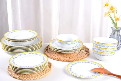 Vista 6 de Braque Juego de 6 platos de cerámica para postre, de 6 pulgadas, para postre, ensalada, aperitivo, plato pequeño para servir para microondas, horno