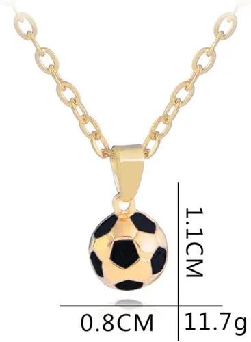 Vista 4 de tenghong2021 Collar con colgante de fútbol de baloncesto y plata de oro de 14 quilates, collar deportivo de hiphop, collar con colgante