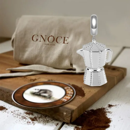 Vista 2 de GNOCE Rose Gold Pendant Charm for Women Sterling Silver Coffee Cup Dangle Charms for BraceletNecklace Christmas Jewelry Gift For Mom Sister Daughter