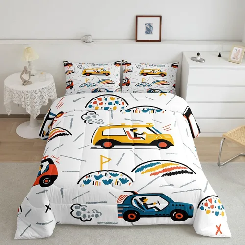 Vista 43 de Feelyou Juego de edredón Groovy de los años 60 y 70 para niños, edredón retro de flores hippie para niños y adolescentes, juego de ropa de cama