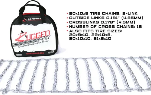 Vista 2 de Par de 2 cadenas de neumáticos de eslabones 20x10.00x8 para MTD/Cub Cadet cortacésped Tractor Rider