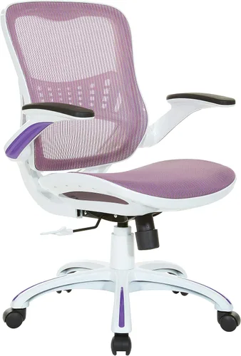 Vista 10 de Office Star Riley - Silla de escritorio ventilada para gerente con asiento y respaldo de malla transpirable, base negra con negro