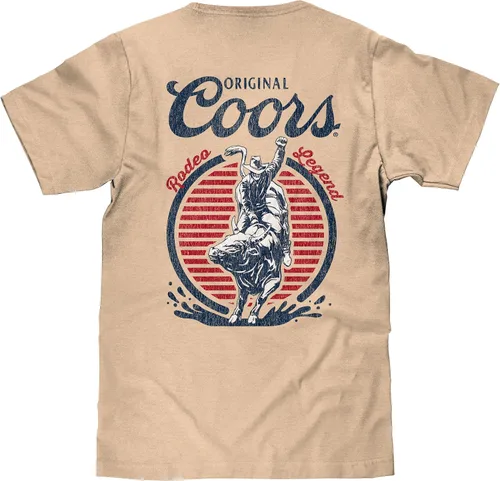 Vista 3 de Tee Luv Camisa original Coors Rodeo Legend con logotipo de cerveza de doble cara para hombre