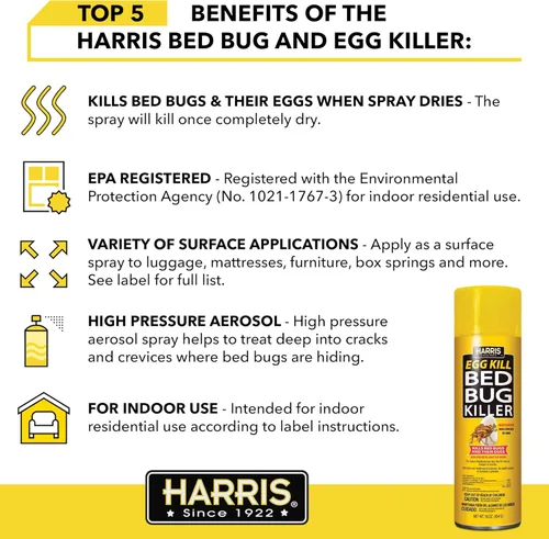 Vista 4 de Harris insecticida para ácaros y sus huevos, spray en aerosol de 16 oz