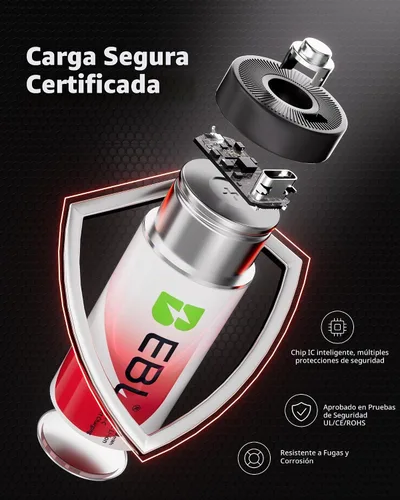 Vista 5 de EBL Baterías C recargables de litio de 7500 mWh, carga rápida USB-C