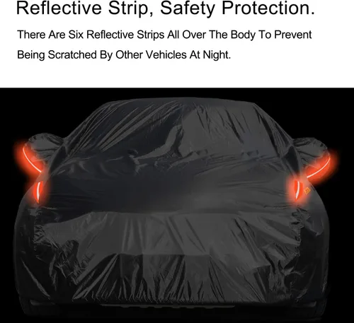 Vista 5 de Cubierta de Coche con Protección UV Resistente al Viento Resistente al Polvo Resistente a Rayones para Exteriores Universal Cubiertas Completas
