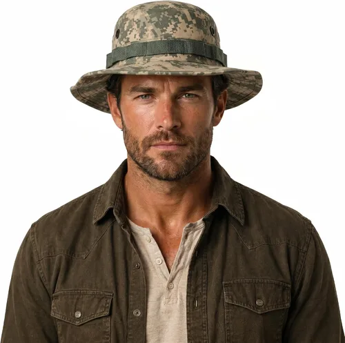 Vista 2 de Sombrero táctico Boonie Militar Sombrero Sombrero Camo Digital o Sólido Ala Ancha Sol Pesca Bush Booney Caza Headwear ACU Digital Camo