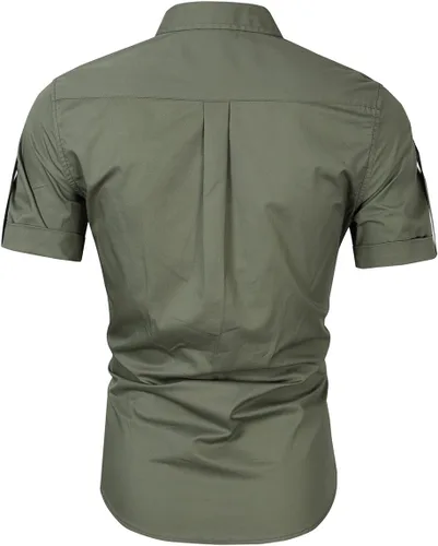 Vista 3 de Camisa táctica de trabajo para hombre, casual, de manga larga, estilo militar