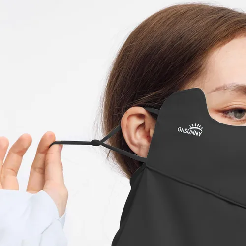 Vista 8 de Protección solar para la cara, bufanda para el cuello, polaina para mujer, UPF 50+, máscara de verano anti-UV, cubierta facial transpirable SLF5M119T