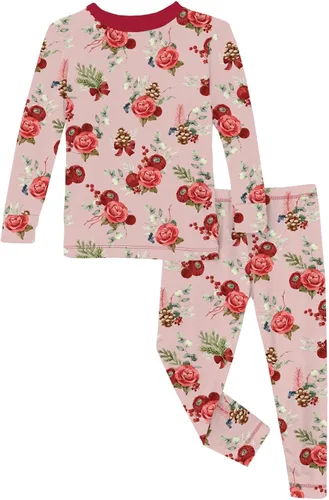 Vista 98 de KicKee Pants Conjunto de pijama de manga larga con estampado de piezas