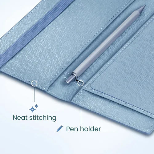 Vista 98 de Yarnic Funda para chequera personal, soporte para chequera con soporte para bolígrafo y divisor de plástico transparente integrado para cheques Rosa