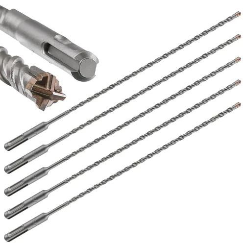 Vista 36 de Wensilon Broca para hormigón, 1 unidad, 1 pulgada x 10 "-8 pulgadas, material de carburo de doble rosca de tipo cruzado, adecuado para hormigón