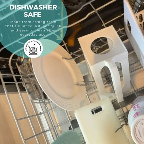 Vista 9 de Carton Caddy Soporte XL de cartón de leche de medio galón con asa, caja de jugo, botella de refresco y soporte de leche de medio galón con asa, sin