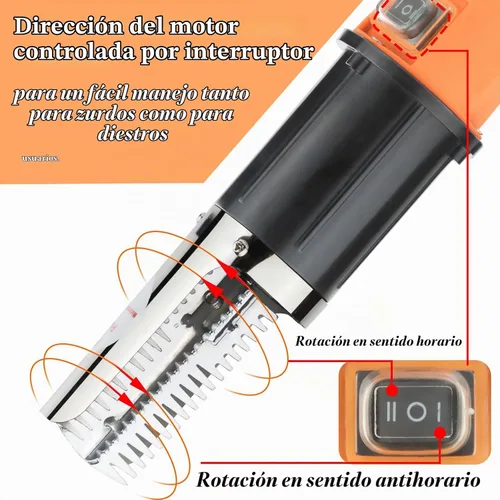 Vista 4 de Herramientas eléctricas inalámbricas para escalador de peces, batería recargable de 12 V integrada, 2 cabezales de corte, rotación bidireccional