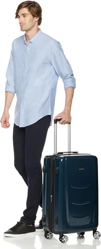 Vista 2 de Tienda Basics Maleta giratoria rígida con ruedas, Azul marino, 26.7 pulgadas