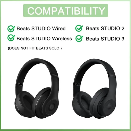 Vista 3 de Almohadillas de repuesto para auriculares Beats Studio 2 y Studio 3 con cable e inalámbricos, almohadillas con piel proteica más suave, espuma