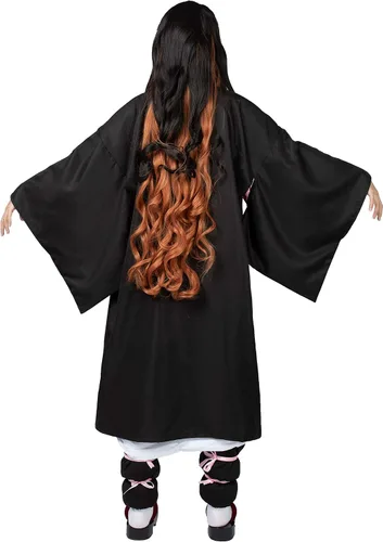 Vista 4 de Cosfun Nezuko Kamado Cosplay Kimono con accesorios de bambú mp005091