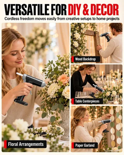 Vista 4 de Cordless Hot Melt Glue Gun Set Rechargeable Battery DIY Crafts Home Use