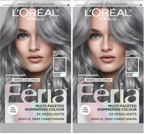 Vista 23 de L'Oreal Paris Feria - Tinte permanente brillante multifacético para el cabello, tinte de alta intensidad para reflejos 3X, 10 negro azabache