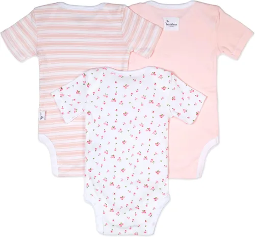Vista 2 de Burt's Bees Baby baby-girls Bodysuits, 3-pack Long & Short-sleeve One-pieces, 100% Organic Cotton
