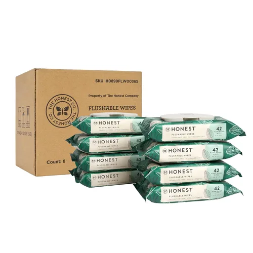 Vista 9 de The Honest Company Toallitas hipoalergénicas desechables para pieles sensibles, hojas tropicales, 42 unidades (paquete de 16)