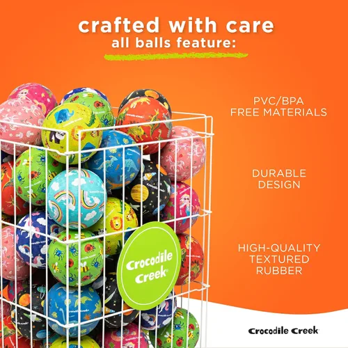 Vista 4 de Crocodile Creek Pelota de Patio de Juegos – Pelota de goma duradera para niños de 3 años en adelante – Pelota inflable que rebota para kickball