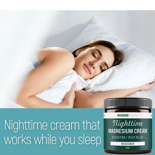 Vista 4 de Crema de magnesio nocturna – Alivio calmante y relajación, magnesio altamente concentrado para músculos y articulaciones – Aplicar en piernas o pies