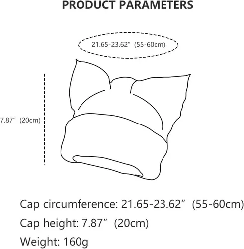 Vista 6 de Gorro con orejas de gato, lindo gorro de punto con diseño de calavera, cálido y holgado