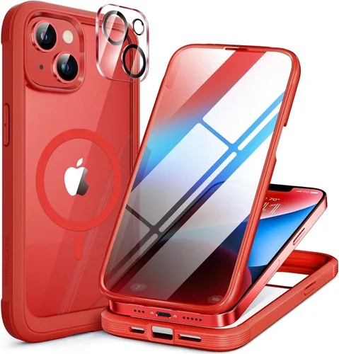 Vista 77 de Miracase - Funda magnética para iPhone 13 Pro Max de 6.7 pulgadas (compatible con MagSafe), transparente, completo, protector de pantalla de vidrio
