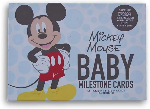 Vista 4 de Disney Set de regalo de personajes para niñas pequeñas, tarjetas de hitos de Minnie Mouse