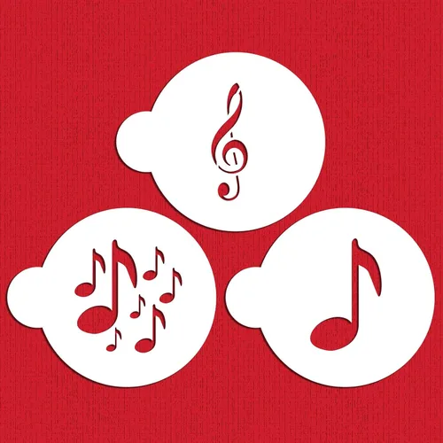 Vista 2 de Designer Stencils Musical Cookies Stencil, Beige/Semi-Transparent