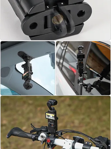 Vista 5 de Adaptador de extensión de cámara para DJI Osmo Pocket 3 Mango de jaula protectora plegable Adaptador de gancho de doble garra Soporte de trípode
