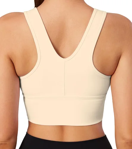 Vista 3 de Move With You Sujetadores deportivos acolchados extraíbles para mujer, camisetas sin mangas para yoga, entrenamiento, correr, espalda cruzada