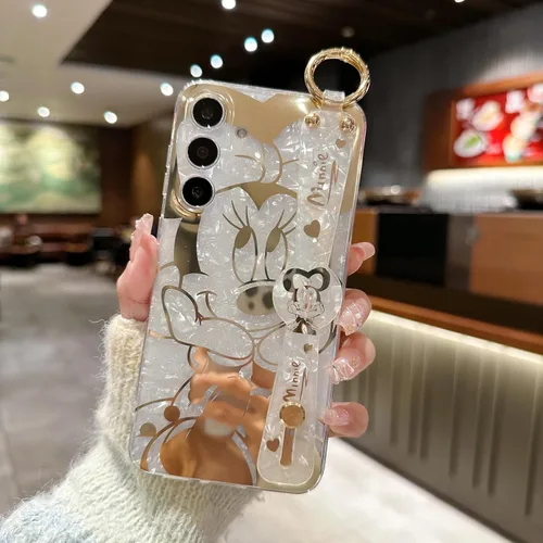 Vista 7 de para Galaxy A05s Funda con Correa para Muñeca y Soporte de Patada, Cubierta Ultra Delgada con Patrón de Animales IMD, Protección a Prueba de Golpes