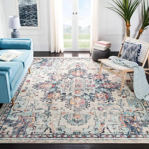 Vista 33 de Safavieh MAD473E - Tapete con diseño de medallón desgastado, bohemio elegante, colección Madison, no suelta pelos, fácil de cuidar, alto tránsito