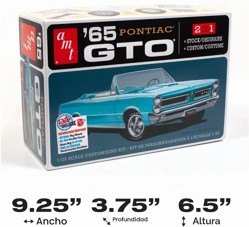 Vista 5 de AMT 1965 Pontiac GTO 2T 1/25ª Escala Kit de Modelo, Blanco (AMT1191M)