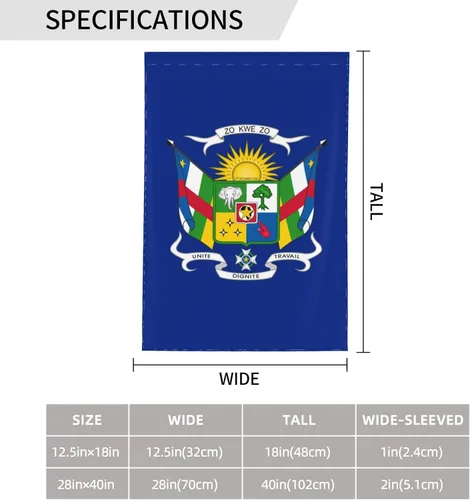 Vista 7 de Coat of arms of the Central African Republic Garden Flag 12.5"x18" Inch Double Sided Garden Flags Home Lawn Outdoor Decor Flags Party Banner Welcome