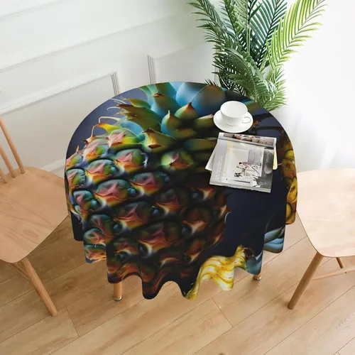 Vista 15 de Mantel decorativo redondo Cactus Desert Sunsets: transforma tus mesas de comedor y café con nuestro exuberante acento de lino