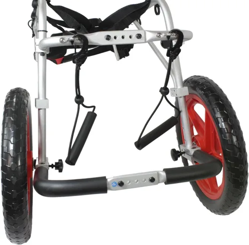 Vista 9 de Silla de ruedas para perros para patas traseras, diseñada y probada por cirujano ortopédico K9, carrito ajustable para cochecito con ruedas todo