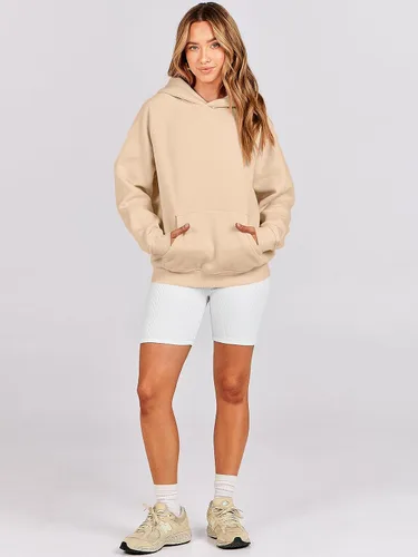 Vista 8 de ANRABESS - Sudaderas con capucha para mujer, sobre talla, de vellón de manga larga, modelo de 2024, para otoño
