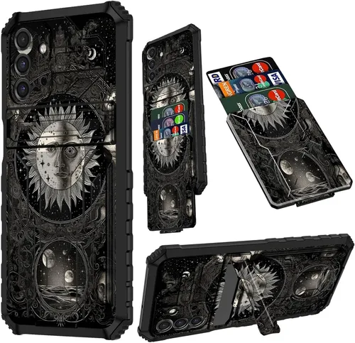 Vista 92 de Funda para Samsung A13 5G, Galaxy A13 5G con tarjetero desmontable atril resistente a prueba de golpes funda protectora para Samsung Galaxy A13 Gato