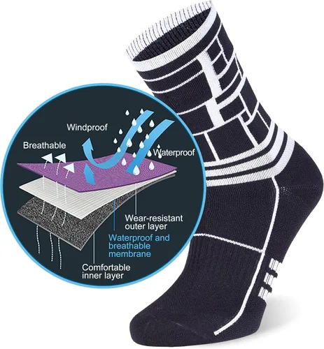 Vista 3 de RANDY SUN - Calcetines 100% impermeables, unisex, para practicar senderismo, caminar, correr, esquiar, etc