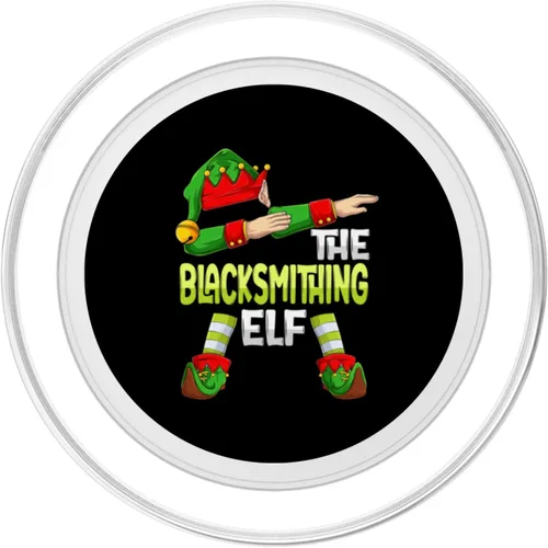 Vista 2 de Dabbing Elf Christmas Blacksmith The Blacksmithing Elf PopSockets MagSafe PopGrip for iPhone