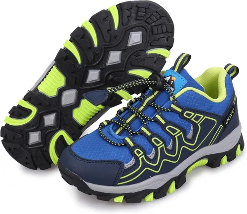 Vista 7 de UOVO Tenis para niños y niñas, para senderismo, correr, caminar al aire libre, tenis impermeables antideslizantes