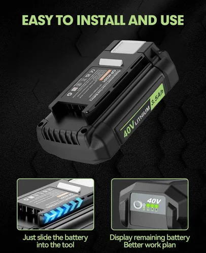 Vista 4 de 40V OP40401 Reemplazo para batería Ryobi 40V 3.5Ah Compatible con Ryobi 40V Volt batería de litio OP40602 OP40601 OP40605 OP4026 OP40201 OP4040