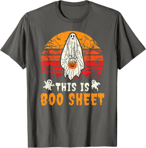 Vista 37 de Funny This Is Boo Sheet Spooky Ghost Halloween - Camiseta de disfraz de juego de palabras, Negro, S