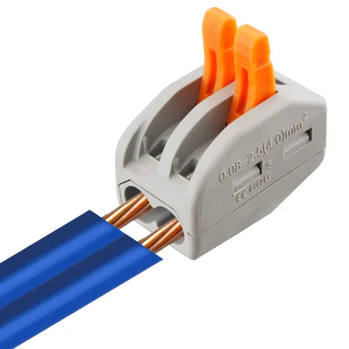 Vista 3 de 50 conectores de palanca, tuercas de combinación de 2 conductores, conectores de cable compactos, terminal de conexión rápida 28-12 AWG adecuado